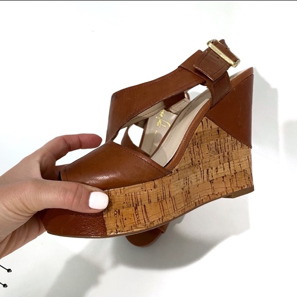 Franco Sarto Wedge Sandals Brown Size 7 - Picture 3 of 10